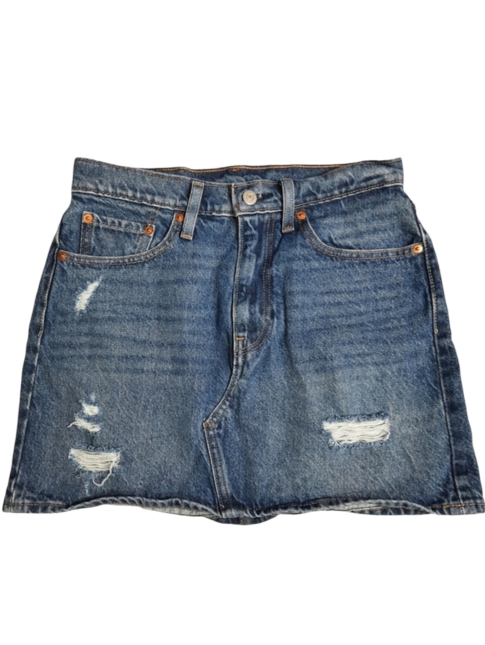 Levi's Distressed Denim Blue Jean Mini Skirt SZ 27